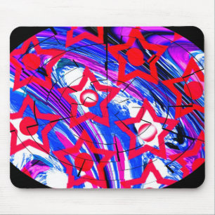 Red stars in a galaxy mouse mat