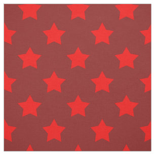 Red Stars Maroon Background Textile Fabric