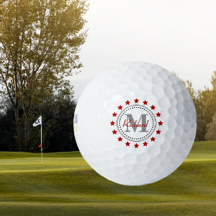 Red Stars Monogram Golf Balls