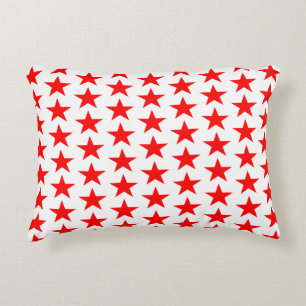 Red Stars Pattern Decorative Cushion