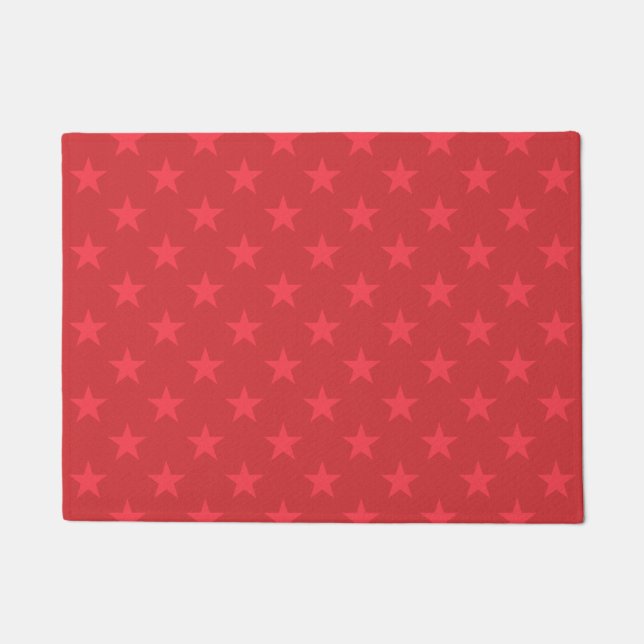 Red stars pattern doormat (Front)