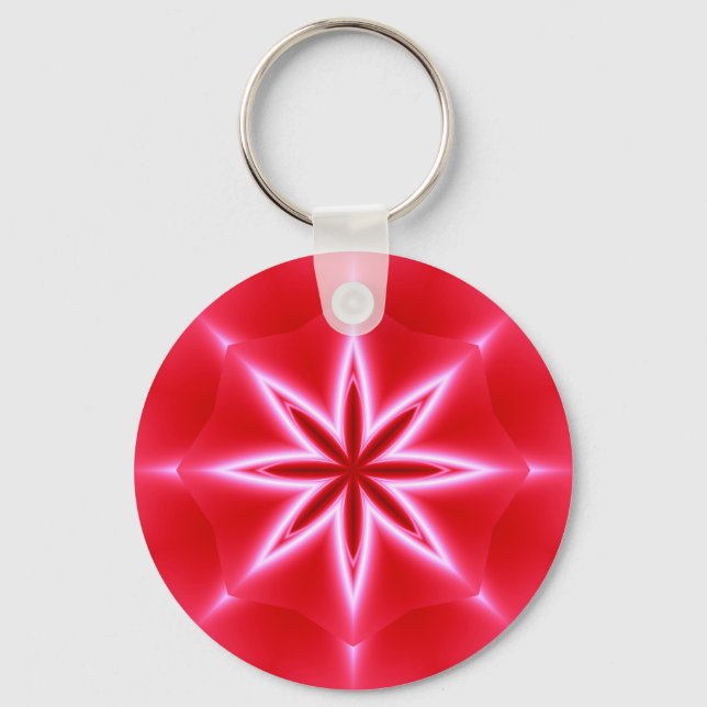 Red stars pattern key ring (Front)