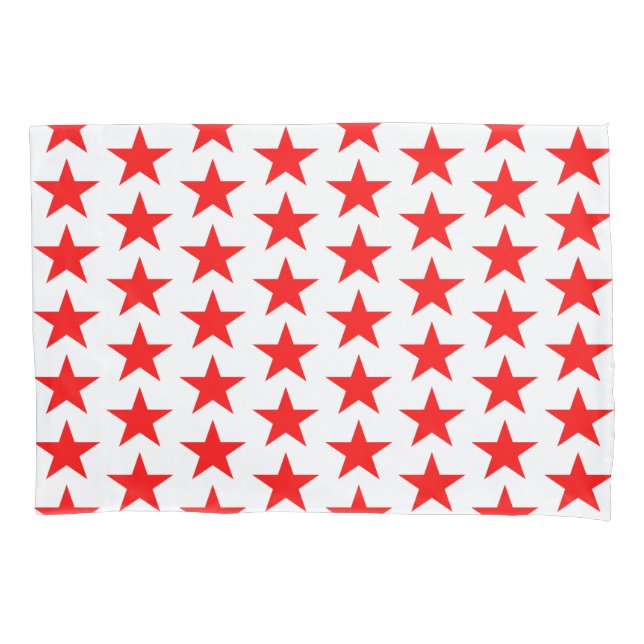 Red Stars Pattern Pillowcase (Front)