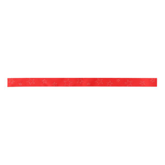Red Stars Ribbon Satin Ribbon