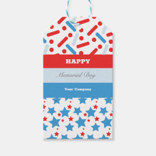 Red Stars Sprinkles Memorial Day Event Party Gift Tags