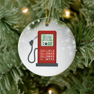 Red Station Gas Prices Higher Than Credit Scores Ceramic Tree Decoration