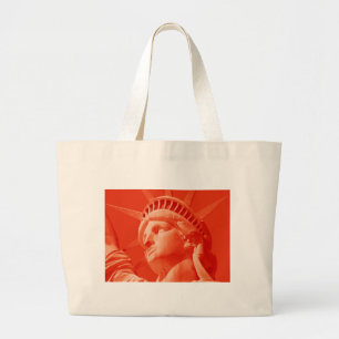 Red Statue of Liberty Large Tote Bag