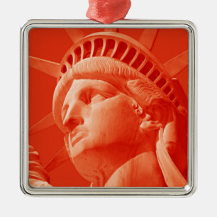 Red Statue of Liberty Metal Tree Decoration