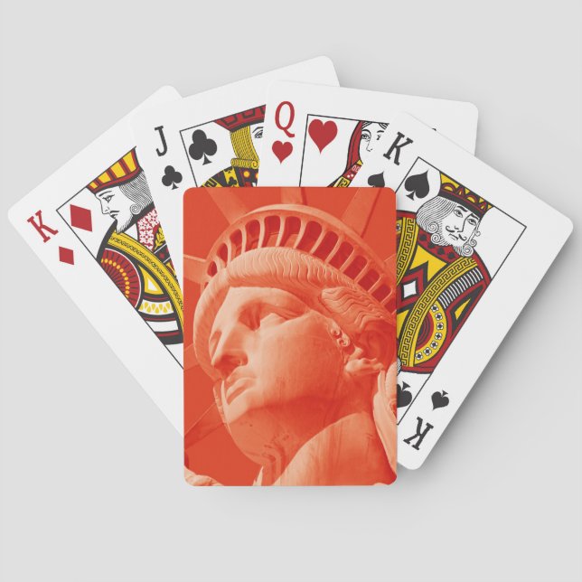 Red Statue of Liberty Playing Cards (Back)