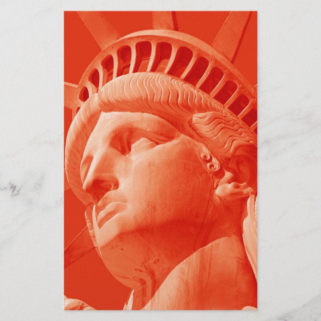 Red Statue of Liberty Stationery (Front)