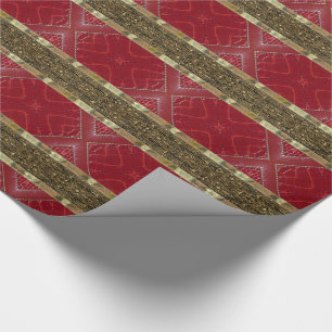 Red status Beautiful Stripe Wrapping Paper