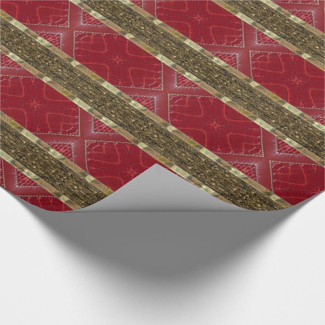 Red status Beautiful  Stripe Wrapping Paper (Corner)