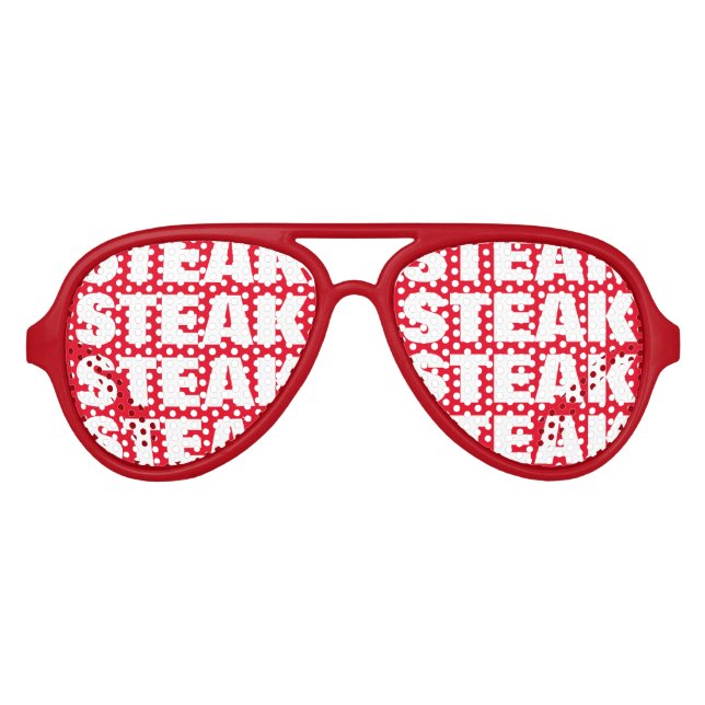 Red steak meat obsession party shades sunglasses (Front)