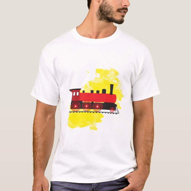 Red Steam Engine  T-Shirt (Front)