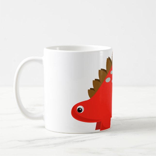 Red Stegosaurus Mug (Left)