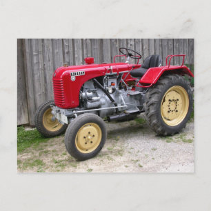Red Steyr Tractor T84 Postcard