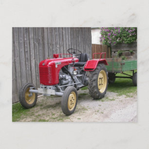 Red Steyr Tractor T84 Postcard