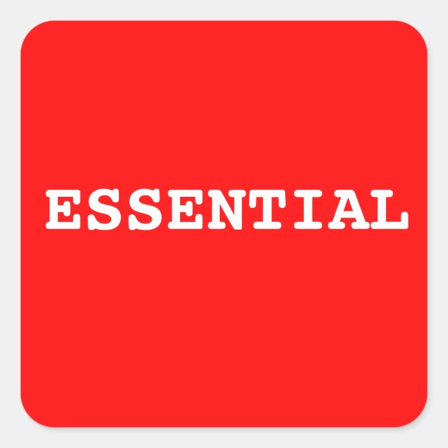Red Sticker That Says Essential (Front)