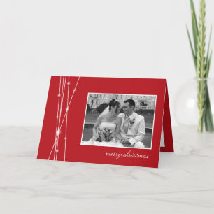 Red sticks & snow Christmas holiday photo greeting Card