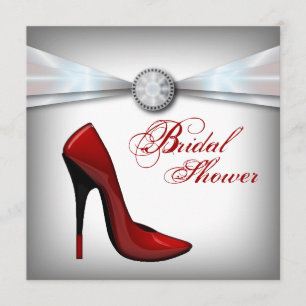 red Stiletto Bridal Shower bachelorette party Invitation