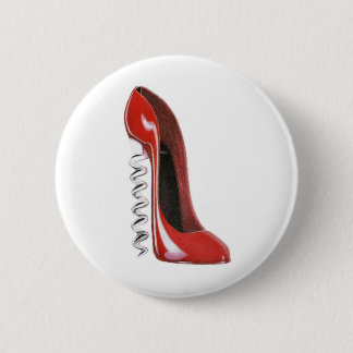 Red Stiletto Corkscrew Heel Shoe Button