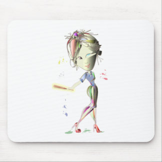 Red Stiletto Girl plays Baseball! Art Mouse Mat