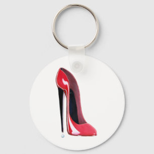 Red Stiletto High Heel Shoe Art Key Ring