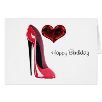 Red Stiletto Shoe and 3D Heart Card