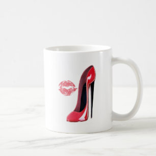 Red Stiletto Shoe and Kiss Coffee Mug