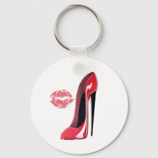 Red Stiletto Shoe and Kiss Key Ring