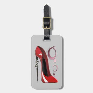Red Stiletto Shoe Art and Bangles Luggage Tag