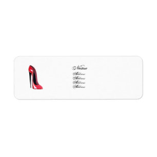 Red Stiletto Shoe Avery Label