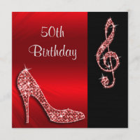 Red Stiletto & Treble Cleft 50th Birthday