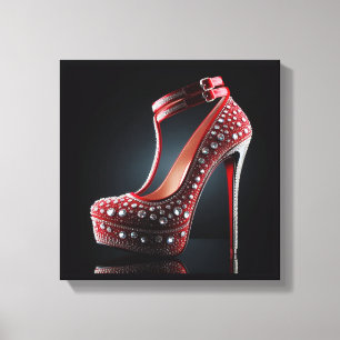 Red Stilettos with Diamonds Canvas Print