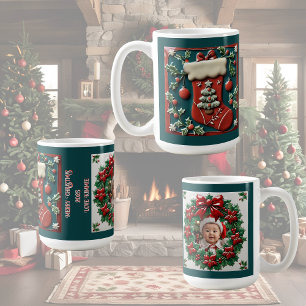 Red Stocking Christmas Customisable Coffee Mug