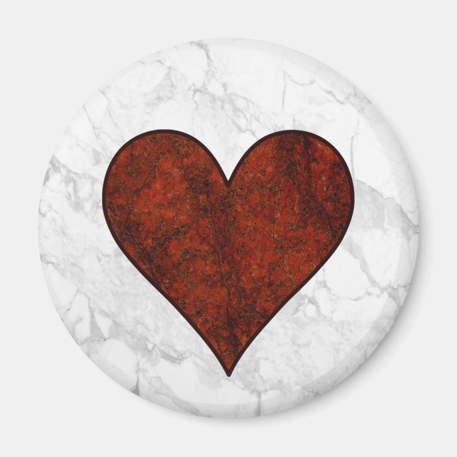 Red Stone Heart Magnet (Front)