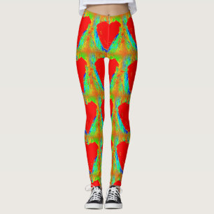 red stone hearts green leggings