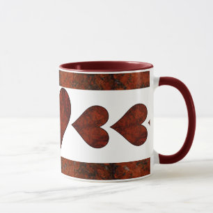 Red Stone Hearts Mug