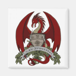 Red Stonefire Dragon Crest Magnet