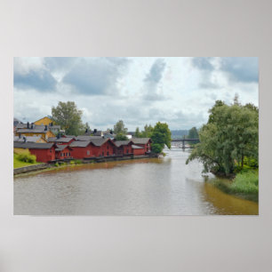 Red Storehouses, Porvoo, Finland Poster