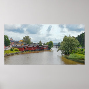 Red Storehouses, Porvoo, Finland Poster