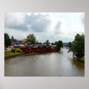 Red Storehouses, Porvoo, Finland Poster
