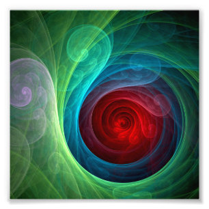 Red Storm Abstract Art Photo Print