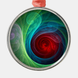 Red Storm Floral Modern Abstract Art Color Pattern Metal Tree Decoration