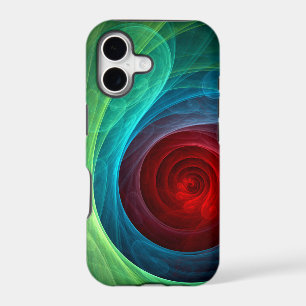 Red Storm Floral Modern Abstract Art Colour Patter