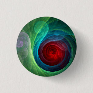 Red Storm Floral Modern Abstract Art Colour Patter 3 Cm Round Badge