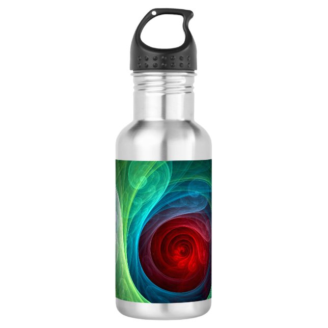 Red Storm Floral Modern Abstract Art Colour Patter 532 Ml Water Bottle (Front)