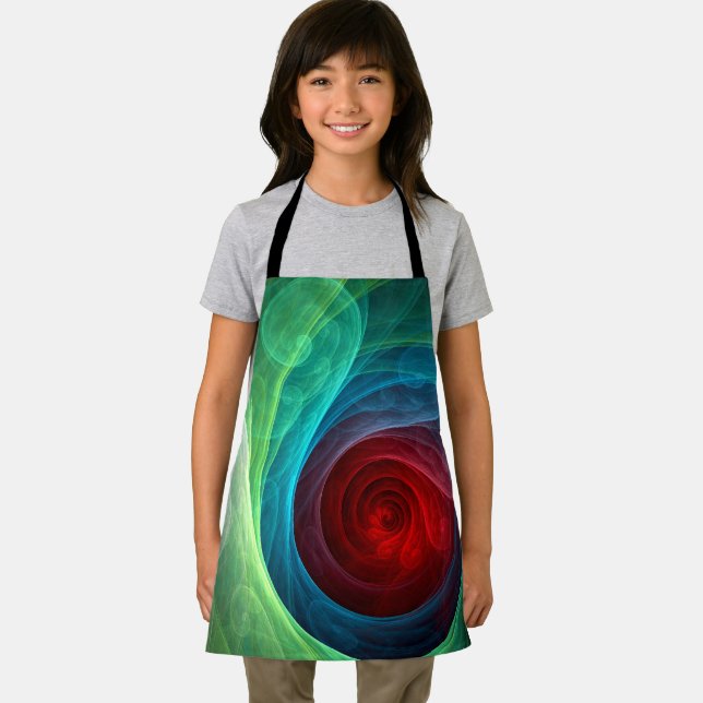 Red Storm Floral Modern Abstract Art Colour Patter Apron (Insitu)