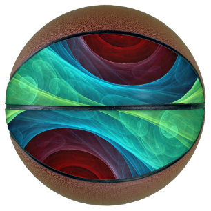 Red Storm Floral Modern Abstract Art Colour Patter Basketball