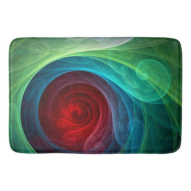 Red Storm Floral Modern Abstract Art Colour Patter Bath Mat (Front)